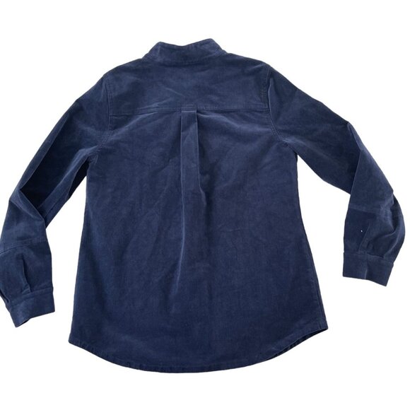 Soft Surroundings Cora‎ Corduroy Shirt Jacket Button Blue Small Chic Pockets $89 - Picture 9 of 9